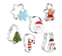 manhegari Christmas Tree Cookie Molds - Cute Christmas Snowman Cookie Stamp | Kitchen Mould Utensils for Winter Pancake Sandwich Lunch Candy Clay Food Party Halloween House