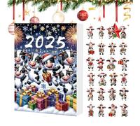 manhegari Countdown Calendar | Advent 24 Cow Days Countdown Calendar,Cartoon Ornament Toy Festive Decor for Holiday Kids Classroom Tree Offices Family Adult Boy Toddler Engagement