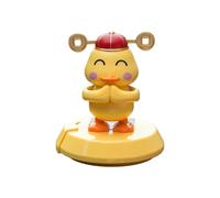 manhegari Dashboard Solar Dancing Toys | Cute Yellow Shaking Head Duck Doll for Car Interior Ornament | Car Interior Wobble Ornament with Parking Number Plate for Children Family Men Kids Women
