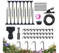 manhegari Garden Irrigation System | Patio Misting Plant Watering System,360 Degrees Automatic Adjustable Emitters Set for Patio Tree Plants Indoor Flower Beds Growing Lawn Outdoor