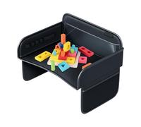 manhegari Kids Travel Tray for Car Seat | PU Leather Travel Tray for Airplane | Stand Table Desk Organizer for Toddler Carseat Tablet Holder Laptop Cup Bed Baby Road Trip Airplane