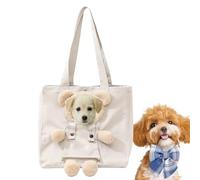 manhegari Pet Canvas Shoulder Carrying Bag,Ventilation Bear-Shaped Dog Puppy Kitten Handbag - Pet Canvas Tote Bag | for Outdoor Shopping Camping Daily Walks Short Trips