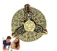 manhegari Unique Game Dice - Portable Dragon Dice Set Polyhedral | Metal, Roulette Spinner, Role Playing, Retro Gear Wheel for Club Pub Party