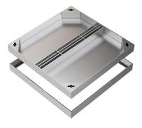 Manhole Cover and Frame, Drain Grate Invisible 304 Stainless Steel, Recessed Outdoor Drain Cover for Sewer, Yard, Pavement(50x100x5 cm/20x39x2 in)