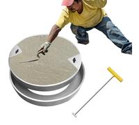 Manhole Cover and Frame, Flush-Mounted Decorative Inspection Chamber, Stainless Steel Ground Access Hatch for Concrete and Patio