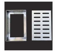 Manhole Cover and Frame, Stainless Steel Recessed Metal Sewage Cover with Base for Drainage Ditch, Indoor Outdoor Yard Sidewalk Pavement