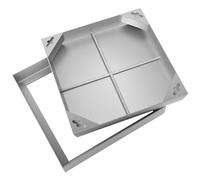Manhole Cover Clear Opening 350x350mm Stainless Steel Recessed Manhole Cover and Frame Square Heavy Duty Embedded Invisible Decorated Inspection Chamber Lid for Patios Garden Courtyard Path