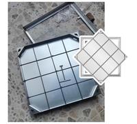 Manhole Cover Clear Opening Stainless Steel Recessed and Frame Square Heavy Duty Embedded Invisible Septic Tank Cover Durable，(en:Customizable Manhole Cover and Frame 300x300mm, Heavy-Dut