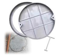Manhole Cover Clear Opening Stainless Steel Recessed and Frame Square Heavy Duty Embedded Invisible Septic Tank Cover Durable，Removable Manhole Cover and Frame - Flush-Fit Metal Sewage Lid w