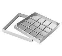 Manhole Cover Clear Opening Stainless Steel Recessed and Frame Square Heavy Duty Embedded Invisible Septic Tank Cover Durable，Heavy Duty Metal Manhole Cover and Frame for Septic Tank Inspect