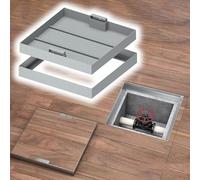 Manhole Cover,Heavy Duty Square Septic Tank Lid 25x25in - Commercial Invisible Sewage Basin Cover, Load 2.6 Tons, Durable Flat Cover for Pavement & Parking Lot, 12-45 Inch Options