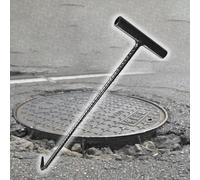 Manhole Cover Hook,Heavy-Duty Manhole Cover Lifting Hook - T-Handle Tool for Sewer Lids & Roller Shutters, Stainless Steel, 2pcs, 80cm (31.5") - Outdoor Handy Accessory