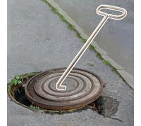 Manhole Cover Lifter,Manhole Hook, Steel Septic Tank Lids Extractor for Workshop Sewer, Versatile Man Hole Keys Tool Blunt Head(80cm (31 1/2"))