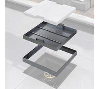 Manhole Cover,Stainless Steel Septic Tank Lid Replacement - Square Manhole Covers with Retractable Handles for Paving - 30x30cm, 50x50cm, 80x80cm, 100x100cm Options