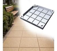 Manhole Cover Stainless Steel with Frame, Recessed Lid for Yard and Parking Lot, Double-layer Reinforcement, Durable Septic Tank Plate