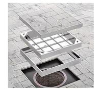 Manhole Covers Outdoor Heavy Duty Stainless Steel, Recessed Sewage Basin Cover Square Septic Tank Lids, for Outdoor Patio/Garden/Garage/Highway, 20 22 24 26 27 30 32 36 39 inch(24"x24"(61x61cm))