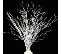 Maniaacer 12 PCS White Artificial Curly Willow Branches Lifelike Decorative Dried Twigs 29.5 Inches Faux Bendable Sticks Stem for DIY Craft Garden Hotel Office Wedding Home Farmhouse Decor