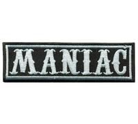Maniac Psycho lunatic Death Metal Biker Rockabilly Bott Boys Iron on Patch Badge