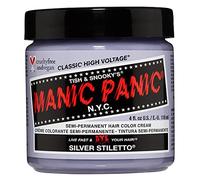 Manic Panic Classic Silver Stiletto Toner Semi-Permanent Hair Dye (118ml) | Icy Silver Semi-Permanent Toner Hair Dye for Women & Men That Lasts 4-6 Weeks - Vegan, Ammonia & Cruelty -Free