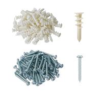 MANICAF Insulation Dowels, 30 mm Dowels for Insulation, Pack of 100 Plasterboard Dowels Set, Dowels Insulation Facade (50 Pieces Facade Dowels, 50 Pieces Screws)