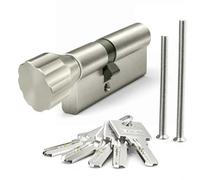 MANICAF Knob Cylinder 30/40 with 5 Keys Lock Cylinder 70 mm | Profile cylinder with non-slip knob, knob operation inside, key outside, cylinder for home and interior doors