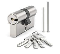 MANICAF Lock cylinder 25/25, profile cylinder, euro cylinder lock, lock cylinder, cylinder lock, 50 mm with 5 brass keys