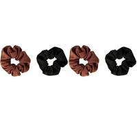 Manicare 2 Hair Scrunchies, Black And Brown, Medium Large Elastic Hair Ties, Soft Fabric Hairbands, Ponytail Holder, Thick Bobbles, Scrunchy Wristband, Gentle On The Hair, Hairdressing Accessory