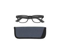 Manicare Reading Glasses For Men And Women, Comfortable Lightweight With Strong Comfort Flex Hinges, Anti-Glare Lenses, Matt Black Rimmed Frames Glasses Pouch, +2 Strength