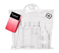 Manicare Travel Bottles, Leak Proof Refillable Set, Clear Containers And Bottles For Liquids, Gels And Creams, Shampoo, Cleanser, Shower Gels, Transparant Zip Bag, For Holiday And Business Travel