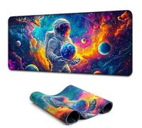 Manicer Blacklight Space Astronaut Mouse Pad - UV Reactive Neon Galaxy Mat, Glow in The Dark Extended Gaming Mousepad with Colorful Cosmic Art for Office, Gamers & Room Decor - 31.5" x 11.8"