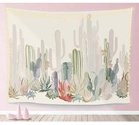 Manicer Cactus Tapestry, Colorful Plant Herbs Botanical Tapestry Wall Hanging Nature Scenery Tapestries Art Print Mural for Bedroom Living Room Dorm Home Décor - 51.2" x 59.1"