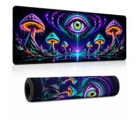 Manicer Mushroom Cosmic Eye Gaming Mouse Pad - UV Blacklight Reactive Desk Mat - 31.5" x 11.8"