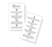 Manicure Aftercare Instruction Cards | 50pk | Business Card Size Nail Salon Handout for Nail Care after Manicure or Pedicure matches loyalty Black and White Design How to protect your manicure cards