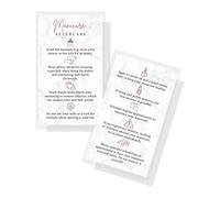 Manicure Aftercare Instruction Cards | 50pk | Business Card Size Nail Salon Handout for Nail Care after Manicure or Pedicure matches loyalty Marble and Mauve Design How to protect your manicure cards