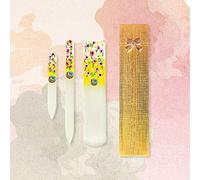 Manicure and Pedicure Set 3pcs Flower Field Glass Nail Files and Glass Foot File Gift Set Handmade in Czech Republic