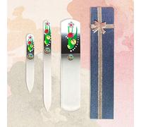 Manicure and Pedicure Set 3pcs Ladybug Glass Nail Files and Glass Foot File Gift Set Handmade in Czech Republic
