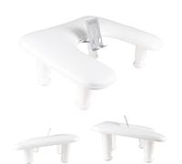 Manicure Arm Rest with Rotating Phone Holder for Nails Tech, U - Shaped Adjustable Nail Hand Rest Stand PU Leather (White)