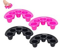 Manicure Bowl Hand Soak - Homiladi 4 Pcs Nail Soak Off Bowls | Remove Acrylic Gel Polish Remover Soaking Bowls with Separate Finger Wells | Manicure Soak Kit for Home Salon Use (Rose Red & Black)