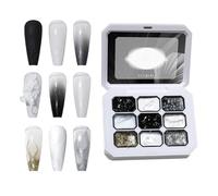 Manicure Color Compact - Nine Slot Reservoir, Durable Varnish Set, Ladies Embossing Coating, Thick Pudding Texture | Decorative Fingertip Beauty Supplies Ideal Towards Parties Vacations Office Work