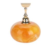 Manicure Display Practice Stand, Reusable Magnetic Nail Art Tip Holders Nail Accessories for DIY Creation Salon and Home (Amber + 1 golden base)