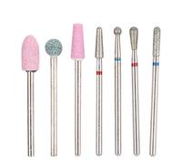 Manicure Drill Bit, Professional Nail Drill Bits Set Multi Functional Tungsten Steel Manicure Grinding Heads for Nail Art Enthusiasts and Salons 7 Pieces (NO.01)