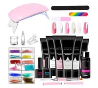 Manicure Gel Kit - 6 Colors Nail Extension Tools With UV Lamp, Top Set | Art Professional For Traveling Business Trip Home Outdoor School Girlfriend Wife Friend Sister Daughter Portable Cosmetic Care