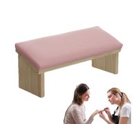 Manicure Hand Support - PU Leather Wooden, Ergonomic Arm Pad | Durable Comfort Cushion, Elevated Nail Polishing Rest Device with Professional Salon Accessory for Client Satisfaction and Relax
