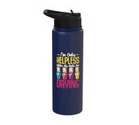 Manicure I'm Only Helpless - Nail Technician Nail Polish Stainless Steel Insulated Water Bottle