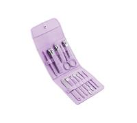 Manicure Kit 12 Piece Nail Clipper Set, Stainless Steel Home Portable Manicure Cutter, High-end Scissors, Dead Skin Hand Trimming Tool Travel(Purple)