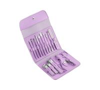 Manicure Kit 16 Piece Nail Clipper Set, Stainless Steel Home Manicure, Portable High-end Scissors, Dead Skin Trimming Tool Travel(Purple)