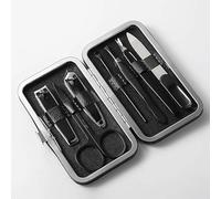 Manicure Kit Nail Clipper Set Ear Scoop Clippers Household Finger Trimming Tools Travel(Black)