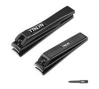 Manicure Kit Nail Clippers with Nail File, 3 PCS Stainless Steel Zinc Alloy Fingernail and Toenail Clippers for Men & Women, Black