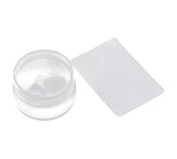 Manicure Nail Care Tool, Clear Jelly Nail Art Stamper and Scraper Transparent Silicone Art Stamping Template with Cap Manicure Care Tool-1set