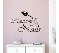 Manicure Nails Logo Wall Vinyl Decal Nail Art Decor for Beauty Salon Nails Studio Shop Removable Vinyl Window Sticker 57x40cm